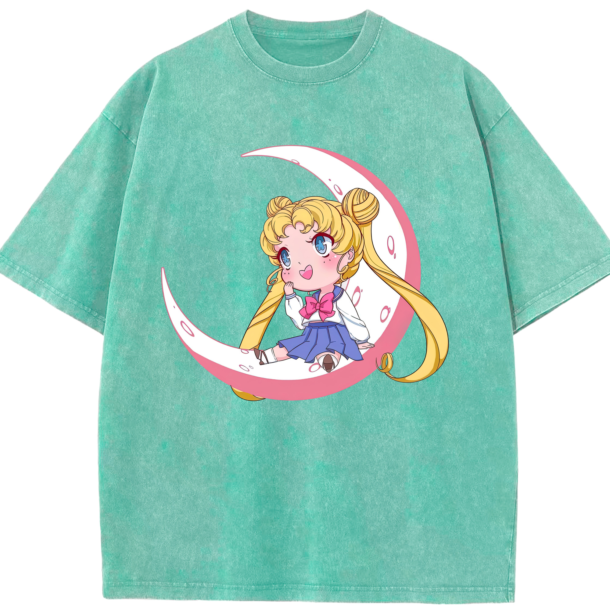 （画像用） 美少女戦士セーラームーン 愛野 美奈子 あいの みなこ Sailor Moon Aino Minako 綿100% ヴィンテージ風 半袖Tシャツ（フロントプリント）